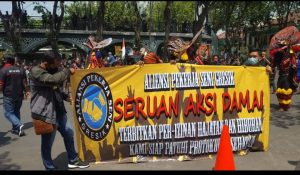 Aliansi Pekerja Seni Gresik Gelar Aksi Demo di Kantor DPRD Gresik Menuntut Dikeluarkan Ijin Keramaian 