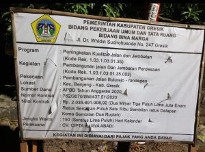 Proyek Pembangunan Jalan dan Jembatan Diprotes Tanpa Koordinasi Pemdes Bulurejo Diabaikan DPUTR Gresik