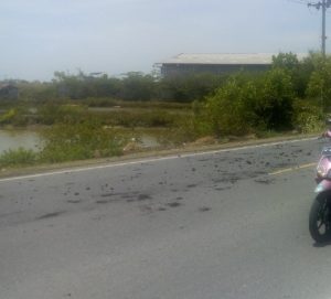 Batu Bara Tercecer di Jalan Raya Manyar, Keselamatan Publik Terancam