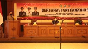 Kapolres Bersama Forkopimda Gresik Gelar Deklarasi Anti Anarkis Jelang Pilkada Serentak 2020