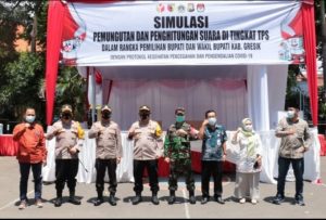 Gelar Simulasi Pemungutan Suara Menjelang Pilbup, Kapolres Gresik Tekankan Sesuai Prokes