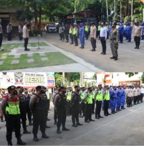 Kapolres Gresik Gelar Apel Kesiapan Pengamanan Malam Natal 2020
