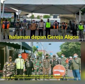 Sinergitas Tiga Pilar Dan Banser Sukomanunggal Amankan Perayaan Misa Natal