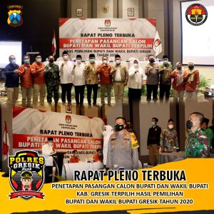 Kapolres Gresik Hadir Rapat Pleno Terbuka Penetapan Paslon Bupati dan Wakil Bupati Hasil Pilkada Gresik