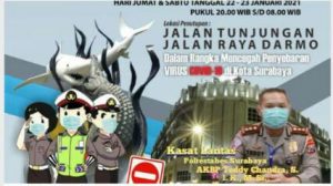 Penutupan Jalan Utama di Surabaya Guna Mengurangi Mobillitas Warga Selama PPKM