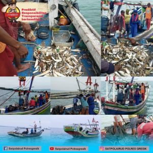 Tiga Kapal Beserta ABK Pemakai Jaring Trawl Ditangkap Sat Polairud Polres Gresik