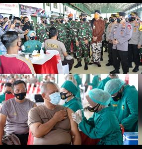 Panglima dan Kapolri Tinjau Vaksinasi Ribuan Anggota untuk Persiapan Pengamanan Mudik Lebaran