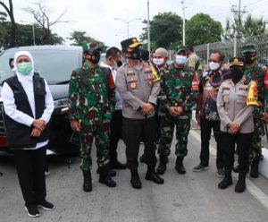 Forkopimda Jatim Pastikan Cek Pos Penyekatan Larangan Mudik Berjalan Dengan Baik di Suramadu