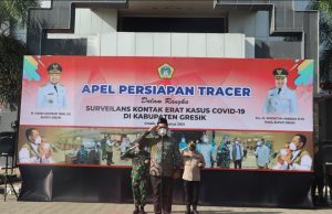 Kapolres Gresik Bersama Forkopimda Turunkan 100 Relawan Tracer Guna Sukseskan Update SiLacak