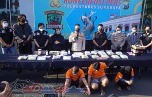 Satresnarkoba Polrestabes Surabaya Bekuk Tiga Tersangka Narkotika Jenis Sabu