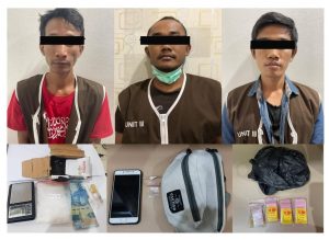Tiga Tersangka dan 29,43 Gram Sabu Diamankan Satresnarkoba Polrestabes Surabaya