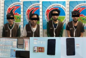 Satresnarkoba Polrestabes Surabaya Amankan Sabu 9.68 Gram dan 4 Tersangka Penyalahgunaan Narkoba