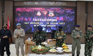 Kapolres Gresik Mochamad Nur Azis Gelar Tasyakuran Bersama Eks Brimob di HUT Brimob ke-76,