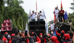 Berkat Sinergitas Semua Pihak, Aksi Unjuk Rasa SEKBER DPC SP/SB Gresik Berjalan Lancar