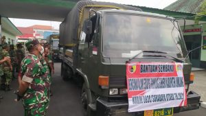 Peduli Bencana Erupsi Gunung Semeru, Dandim 0830/Surabaya Utara Berangkatkan Bantuan