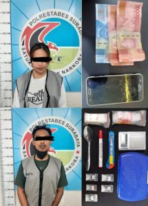 Satresnarkoba Polrestabes Surabaya Tangkap Kurir dan Pengedar Narkoba