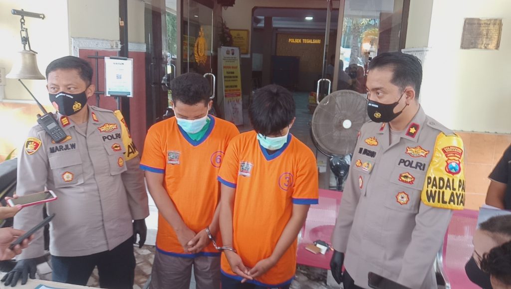 Aksinya Terekam CCTV, Kedua Pelaku Curanmor Ditangkap Polsek Tegalsari