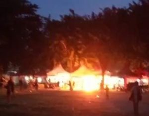 Insiden Kebakaran Tabung Gas Elpiji di Lapak PKL Alun – alun Sangkapura