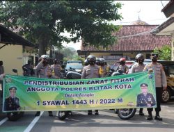 Tim Bhasudewa Polres Blitar Kota Salurkan 1.452 Kilogram Beras Zakat Fitrah