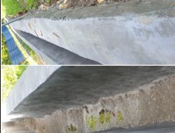 Baru 1 Bulan Selesai, Proyek Pembangunan Drainase Dana Desa di Desa Omben Mulai Rontok danTidak ada Lantai