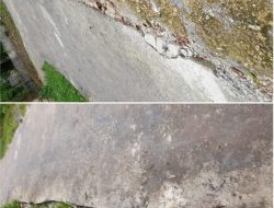 Proyek Rabat Beton Dana Desa di Desa Beruh Terkelupas dan Rusak, Diduga Menyimpang dari RAB