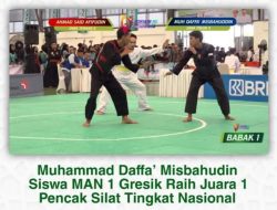 Siswa MAN 1 Gresik, Muhammad Daffa Misbahudin Raih Juara 1 Kompetisi Pencak Silat Tingkat Nasional