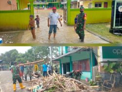 Banjir Melanda 3 Desa di Kecamatan Sangkapura, Babinsa 0817/17 Bantu Evakuasi