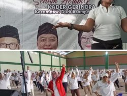 HUT Gerindra ke 15 Gelar Senam Sehat dan Bagikan Doorprize bersama Kader serta Simpatisan di GOR Duduksampeyan