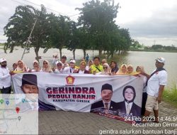 PAC Partai Gerindra Duduksampeyan Peduli Korban Banjir, Salurkan Bantuan Sosial