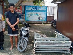 Beraksi Saat Sahur, Maling Scaffolding Diringkus Polsek Menganti