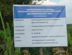 Tiga Kegiatan TPT Desa Sidobogem Kecamatan Sugio Diduga Ada Penyelewengan Pekerjaan Dikontraktualkan