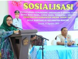 Wabup Gresik Didampingi Sekda Sosialisasikan DBHCHT, Ajak Gempur Peredaran Rokok Ilegal