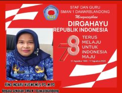 Kepala SMAN 1 Dawarblandong, Rino Indaru Kuswemi,S.Pd.,M.Pd. “Dirgahayu Rl ke 78 Tahun”