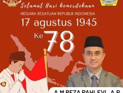Kepala BPPKAD Kabupaten Gresik, A.M. Reza Pahlevi, A.P: Selamat HUT Kemerdekaan RI ke 78 Tahun”