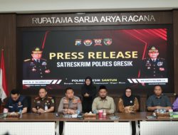 Kapolres Gresik Gelar Press Release, Ungkap Hasil CCTV Siswi SDN 236 Korban Penusukan Mata