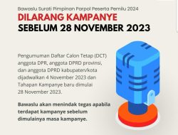 Bawaslu Surati Pimpinan Parpol Peserta Pemilu “Dilarang Kampanye Sebelum 28 November 2023”