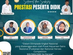 Siswa MAN 1 Gresik Kembali Meraih Medali Olimpiade Tingkat Nasional Yang Diselenggarakan Pusat Kejuaraan Sains Nasional