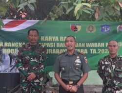 Kodim 0830/Surabaya Utara Bersama 3 Pilar Gelar Karya Bakti di Wilayah Kelurahan Simo Mulyo Surabaya
