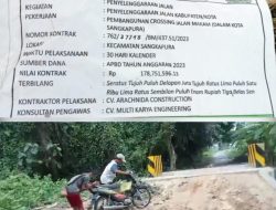 NGAWUR !! Rekanan Garap Pekerjaan Crossing Jalan Makam Desa Kotakusuma Tidak Ada Finishing hingga Berantakan