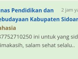Disdikbud Kabupaten Sidoarjo Dituding Memberikan Informasi Palsu, Berpotensi Pidana