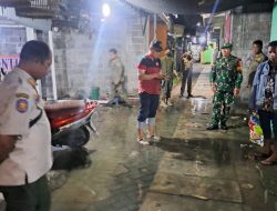 Tiga Pilar Kecamatan Benowo Pantau Debit Luapan Air Sungai