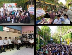 Berbagai Ucapan Selamat dan Sukses Berupa Karangan Bunga Yang Menghiasi Sekolah SMPN 2 Gresik