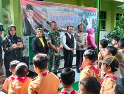 Dukung Program Pemerintah, Polres Madiun Kota Sasar SIswa SD Uji Coba Makan Bergizi Gratis