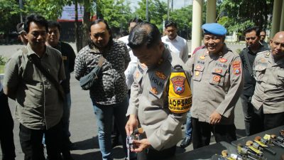 Untuk Penertiban Dan Inventarisasi,Polres Nganjuk Gelar Pemeriksaan Senpi