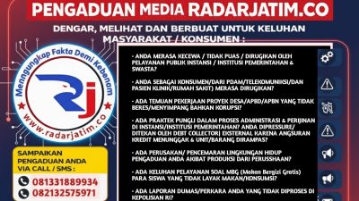 REDAKSI RADAR JATIM. CO TERIMA LAPORAN PENGADUAN MASYARAKAT