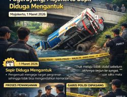 Truk Tangki Solar Terjun ke Sungai Pageruyung, Mojokerto, Sopir Diduga Mengantuk