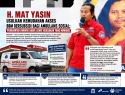 H. Mat Yasin Usulkan Kemudahan Akses BBM Bersubsidi bagi Ambulans Sosial: Pemerintah Diminta Hadir Lewat Kebijakan yang Humanis