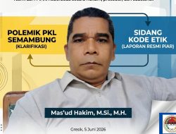 Ketua PiAR Tegaskan Publik Jangan Keliru Memahami Polemik PKL Semambung dan Sidang Kode Etik DPRD Gresik