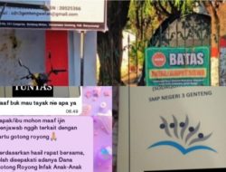 Modus Dana Gotong Royong Rp. 950.000 Pertahun di SMPN 3 GENTENG Disorot Tajam, Kepsek Bungkam : Jangan Dibungkus Pungutan dengan Kedok INFAK